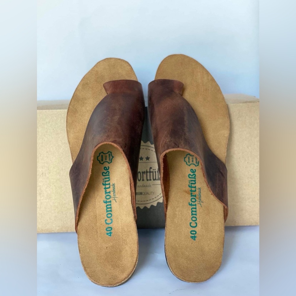 Comfortfüße | Brown Hera Genuine Leather Sandal Women’s BRAND NEW